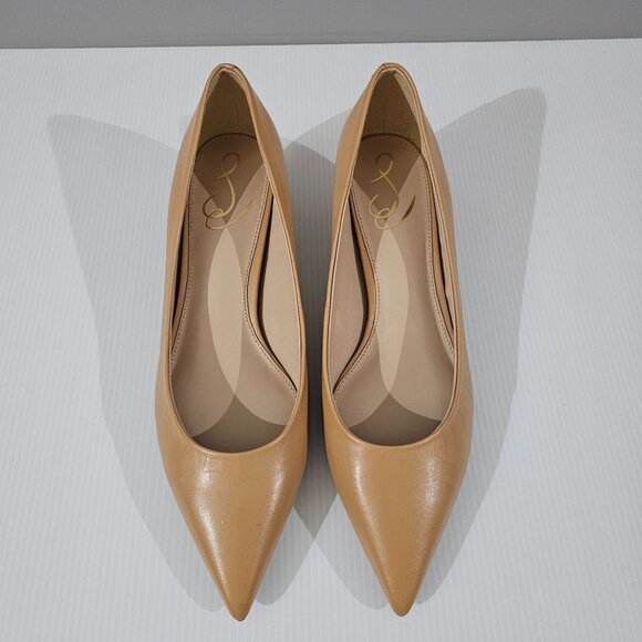 Sam Edelman Franci Pointed Toe Pump Kitten Heel Luxe Tan Leather Size 9.5 NWOT - Picture 5 of 13